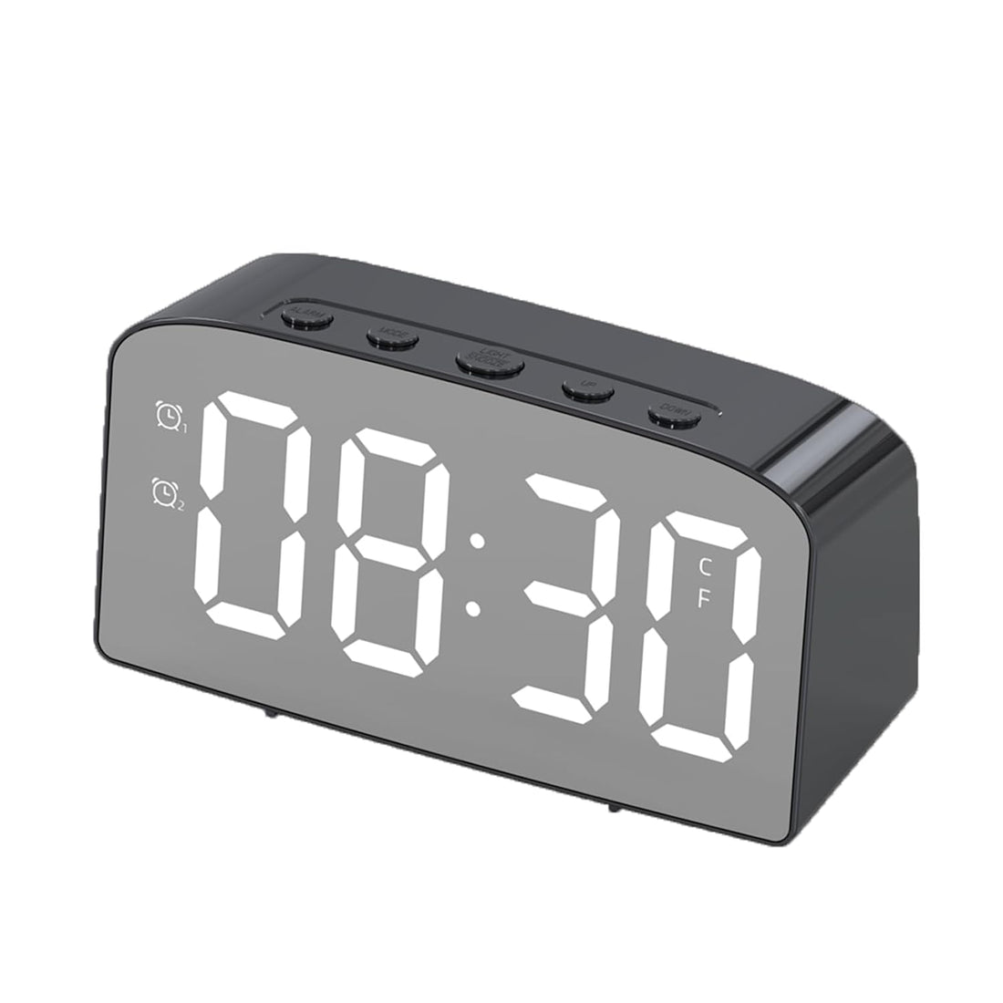 jomparis Digital Alarm Clock Bedside -Sleek Alarm Clock for Bedroom USB Charging LED Display Battery Backup