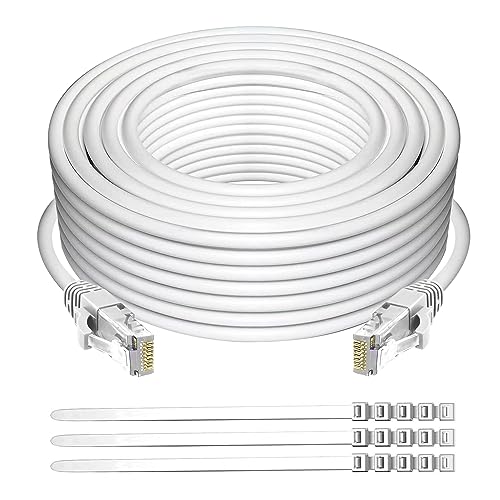 Cable Adoreen: Adoreen Cat 6 Ethernet Cable 100 Ft White – Front View