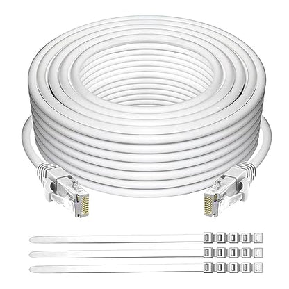 Cable Adoreen: Adoreen Cat 6 Ethernet Cable 100 Ft White – Front View