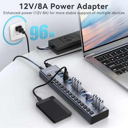 Powered Hub: ACASIS 16 Ports USB 3.1 Hub with 10Gbps Data – Packaging