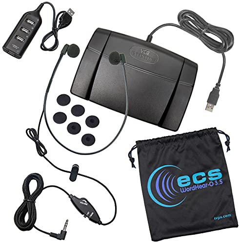 ECS 3.5 mm Stereo and Mono Audio Transcription Headset with – Front View