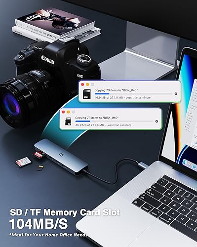 Oditton 6-in-1 USB C Hub: Premium USB C Adapter with 4K HDMI – Back View