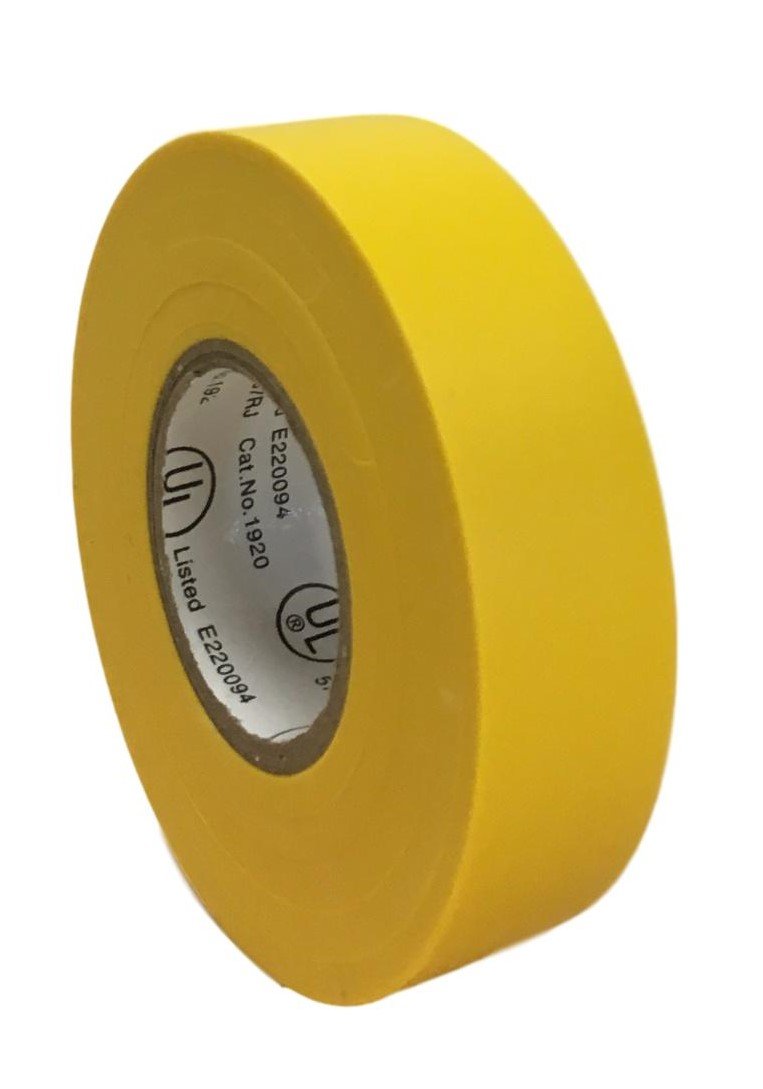 TradeGear Electrical Tape Yellow Matte – 10 Pk Waterproof, Flame Retardant, Strong Rubber Based Adhesive, UL Listed – Rated for Max. 600V and 80oC Use – Measures 60’ x 3/4" x 0.07"