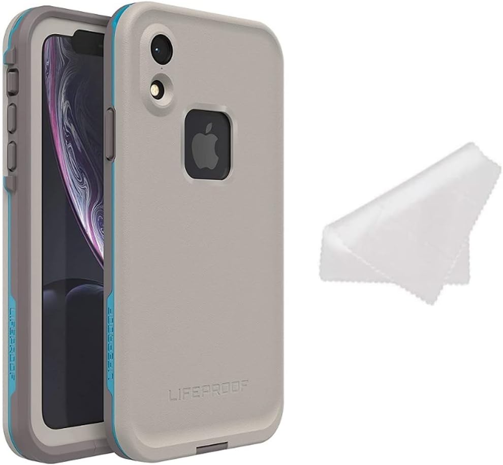 LifeProof FRĒ Series Waterproof Case for iPhone XR (Only) - with Cleaning Cloth - Non-Retail Packaging - Body Surf (Cement/Gargoyle/Hawaiian Ocean)