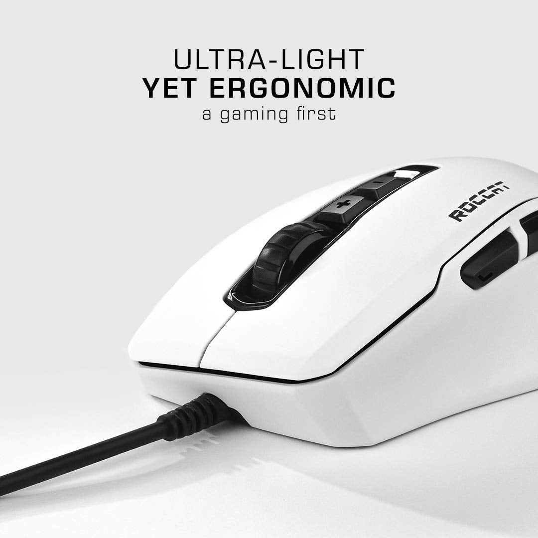 Roccat Kone Pure Ultra - Light Ergonomic Gaming Mouse - White (PC)