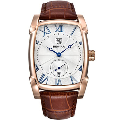 BENYAR Waterproof Watch: BENYAR Classic Rectangle Case – Side View