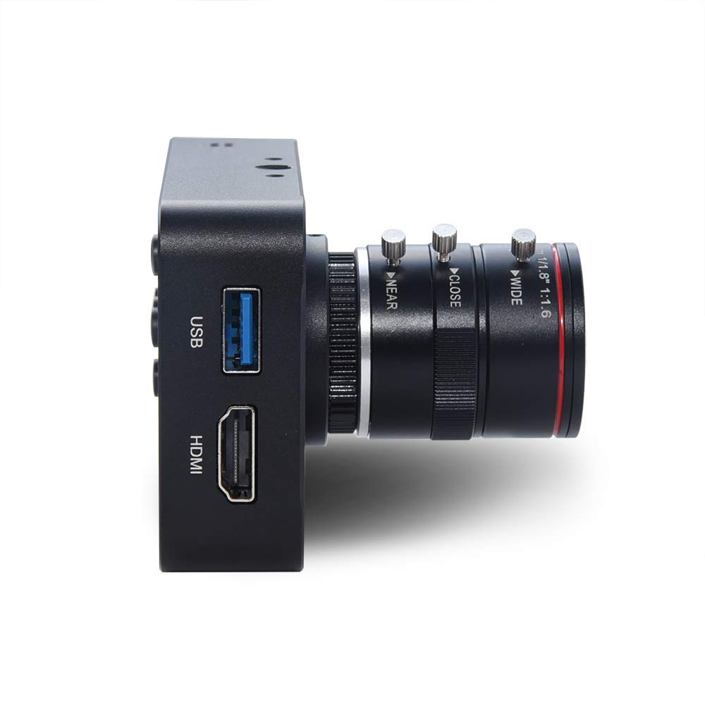 MOKOSE 12MP HDMI Camera 1080P USB HD Streaming Teaching Webcam, Recording 4K@30FPS Industry C/CS-Mount Camera with 6-12mm No Distortion Manual Zoom Lens