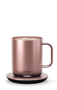 New Ember Temperature Control Smart Mug 2, 10 oz, Rose Gold, 1.5-hr Battery Life - App Controlled Heated Coffee Mug