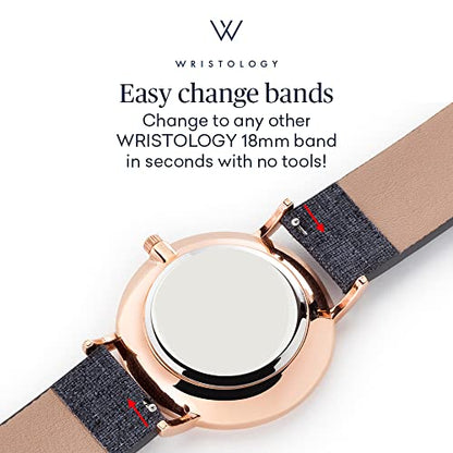 Face Watch: Wristology Roman Numerals Boyfriend Black Face – Close-up Detail