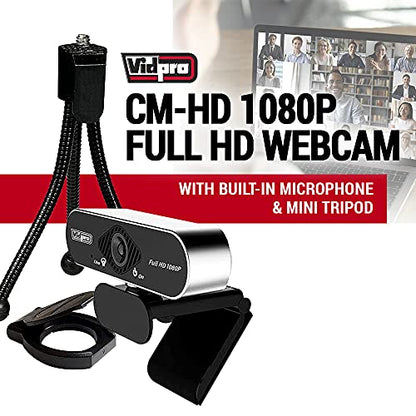 Webcam Vidpro: Vidpro CM-HD 1080P Full HD Webcam with – Side View