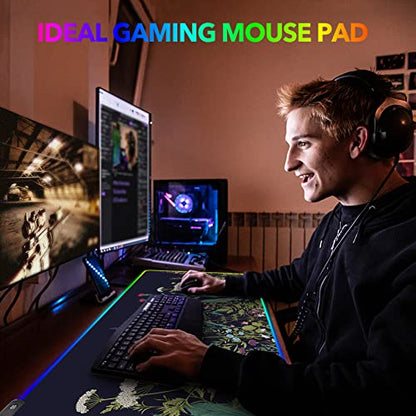 RGB Gaming Mouse Pad: AIMSA Large Extended Mousepad – Back View
