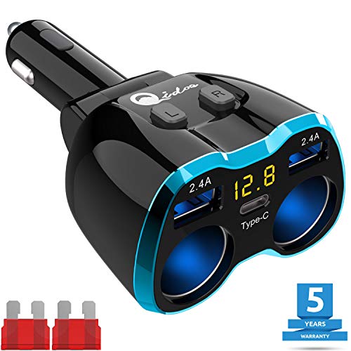 Cigarette Lighter Splitter: 2-Socket USB-C 12V Car Charger – Additional Angle