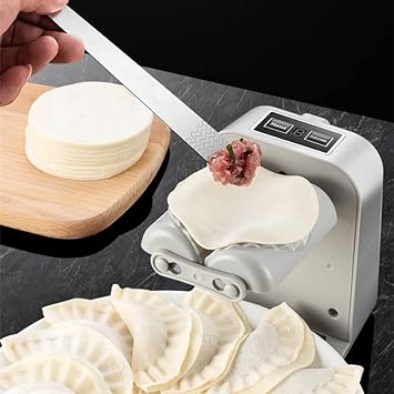 Baotkere Electric Dumpling Machine, kitchen Gadgets Ravioli Gnocchi Pasta Press Maker in Automatic or Manual 2 mode, With a Spoon for Filling and Small Brush for Greasing