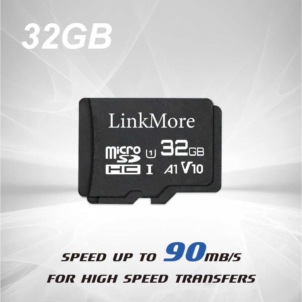 LinkMore 32GB (32 X 2) XV11 Micro SDHC Card, A1, UHS-I, U1, V10, Class 10 Compatible, Read Speed Up to 95 MB/s, SD Adapter Included