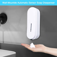 TECHO Automatic Soap Dispenser Hand Sanitizer Dispenser Wall Mount, Foaming Hand Free Soap Dispenser,Touchless Electric Sensor Pump Battery Operated for Kitchen Bathroom Hotel Restaurant