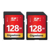 Gigastone 128GB SD Card 2 Pack, UHS-I U1 Class 10 SDXC Memory Card High Speed Full HD Video Canon Nikon Sony Pentax Kodak Olympus Panasonic Digital Camera