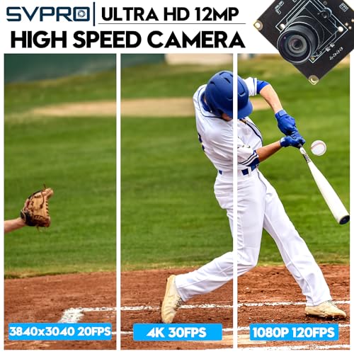 SVPRO 12MP USB Camera Module: 4K 30fps High-Speed Camera – Side View
