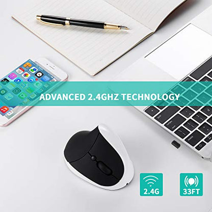 Aurtec Vertical Mouse: Rechargeable 2.4G Wireless Ergonomic – Close-up Detail