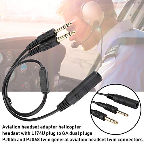 Adapter Headset: Black Universal Aviation Headset Adapter – In Use