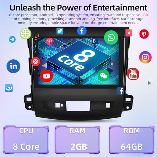 8 Core Android [2+64G] Car Stereo for Mitsubishi Outlander – Close-up Detail