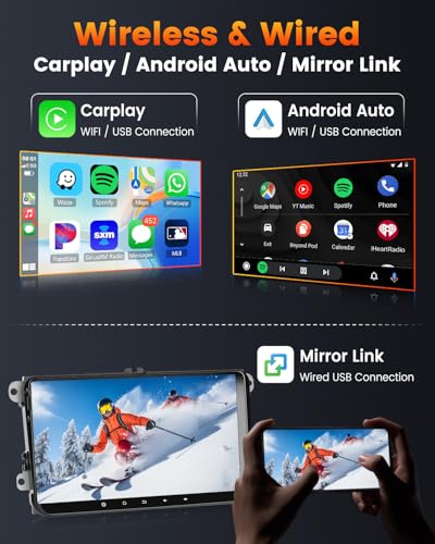 2G+64G 9 Inch Android 13 Car Stereo Radio Carplay for VW – Side View