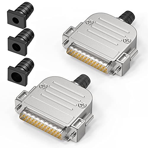 JUXINICE 2Pack DB25 Male Adapter Metal Shell – Front View