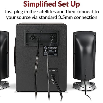 Cyber Acoustics CA-3090 2.1 Speaker System – In Use