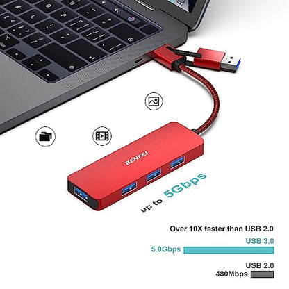 Hub Benfei: Benfei USB 3.0 Hub USB-C 2-in-1 – Close-up Detail