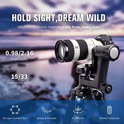 SIRUI PH-Series Carbon Fiber Gimbal Head (PH-10) – Back View