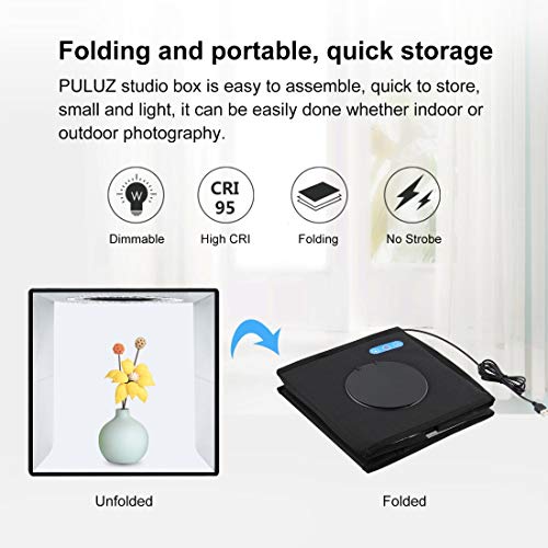 Foldable Photo Box Portable Studio Kit 12 Background Colors – Side View