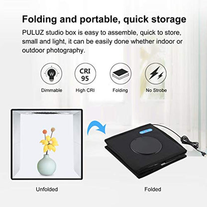 Foldable Photo Box Portable Studio Kit 12 Background Colors – Side View