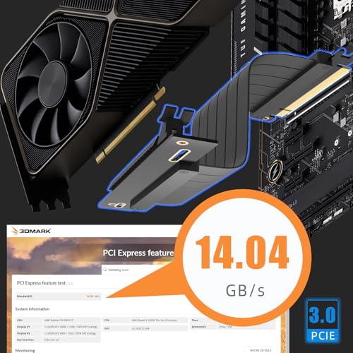 PCIe GTX: GLOTRENDS 200mm PCIe 3.0 X16 Riser Cable – Close-up Detail