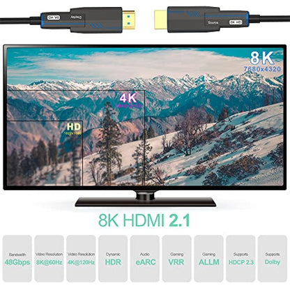 8K Detachable HDMI Fiber Optic Cable – Close-up Detail