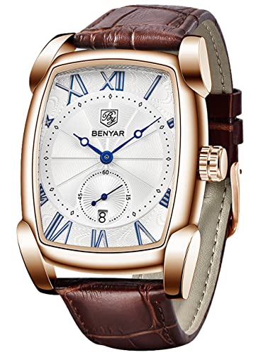 BENYAR Waterproof Watch: BENYAR Classic Rectangle Case – Front View