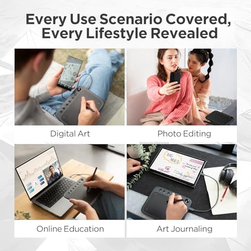 Drawing Tablet: UGEE Q6 6.5x4 Inch Graphic Tablet with 6 – Size Reference