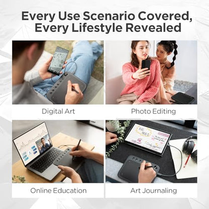 Drawing Tablet: UGEE Q6 6.5x4 Inch Graphic Tablet with 6 – Size Reference