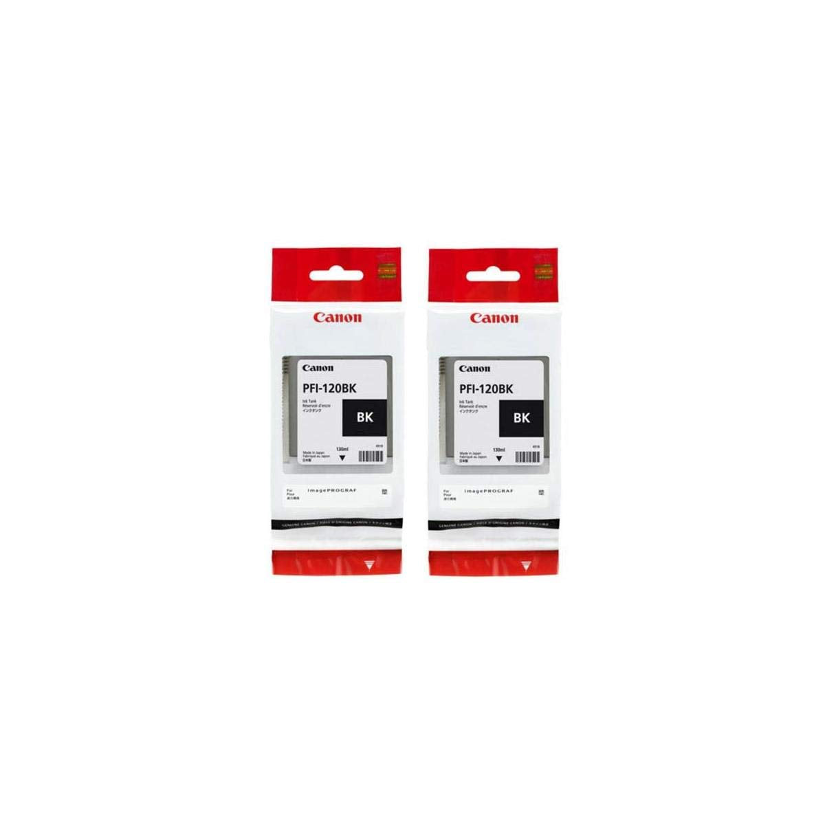 Canon PFI-120 Pigment Ink Tank (2 Pack, Black) in Retail Packaging