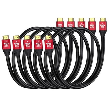 RyzzRooa Cables: High-Speed HDMI 2.0 Cable 5-Feet 5-Pack – Front View