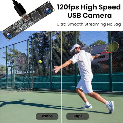 IFWATER 120fps: 3D Stereo USB Camera Global Shutter 1200P – Side View