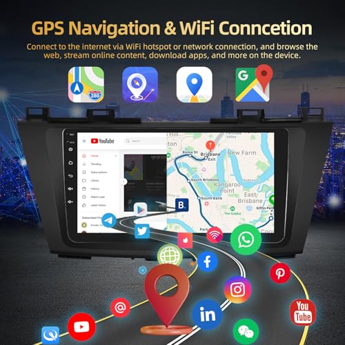 EKAT [2+64G] Android Car Stereo for Mazda 5 2010-2015 – Back View
