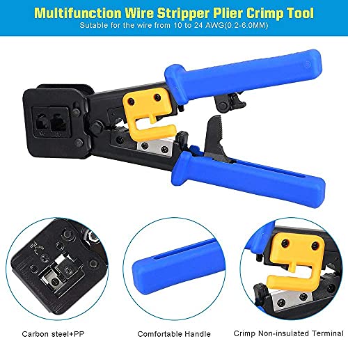 RJ45 Crimping Tool: Ethernet Crimper for Cat6 – Close-up Detail