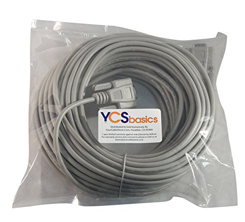 YCS Basics: 75 Foot DB9 9 Pin Serial RS232 Male/Female – Side View