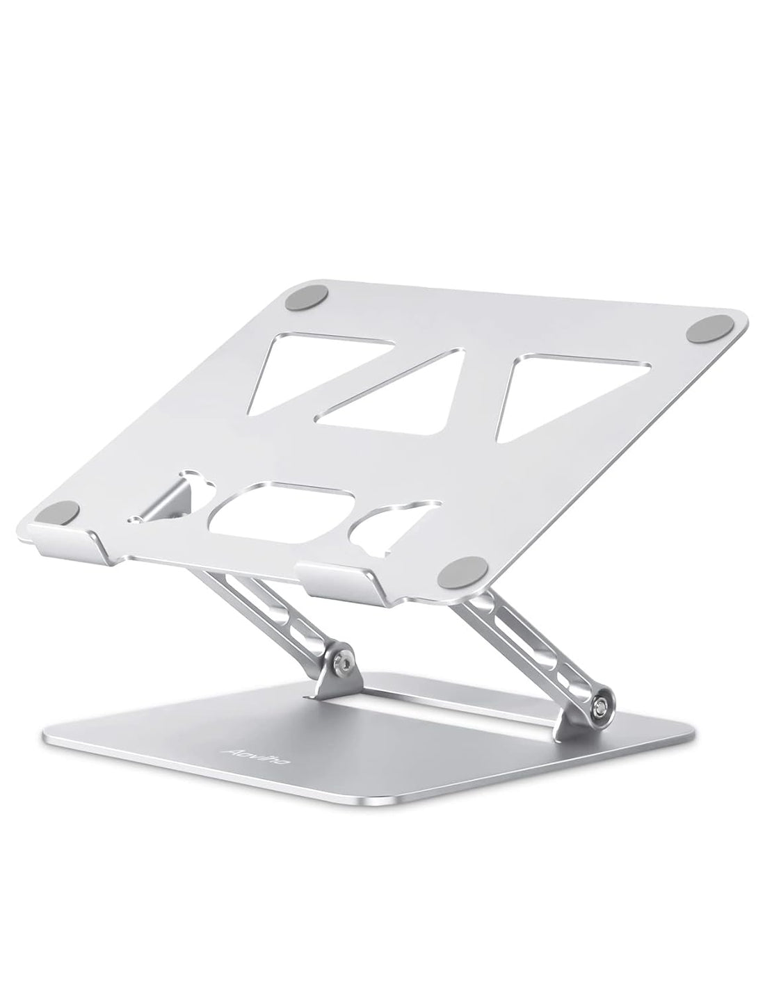Aoviho Adjustable Laptop Stand for Desk,Portable Laptop Stand Holder and Riser,Foldable Aluminum Notebook Computer Stands for MacBook Air Pro HP Lenovo Dell Samsung Chromebook, 10-15.6 inch (Silver)