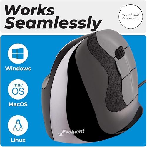 Mouse Vertical: Evoluent VMDS Vertical Mouse 4 Right-Hand – Close-up Detail