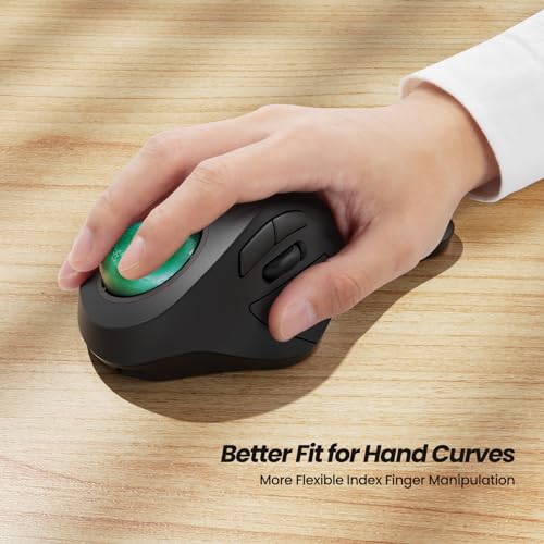 Trackball Mouse: Nulea Wireless Ergonomic Rechargeable – Side View