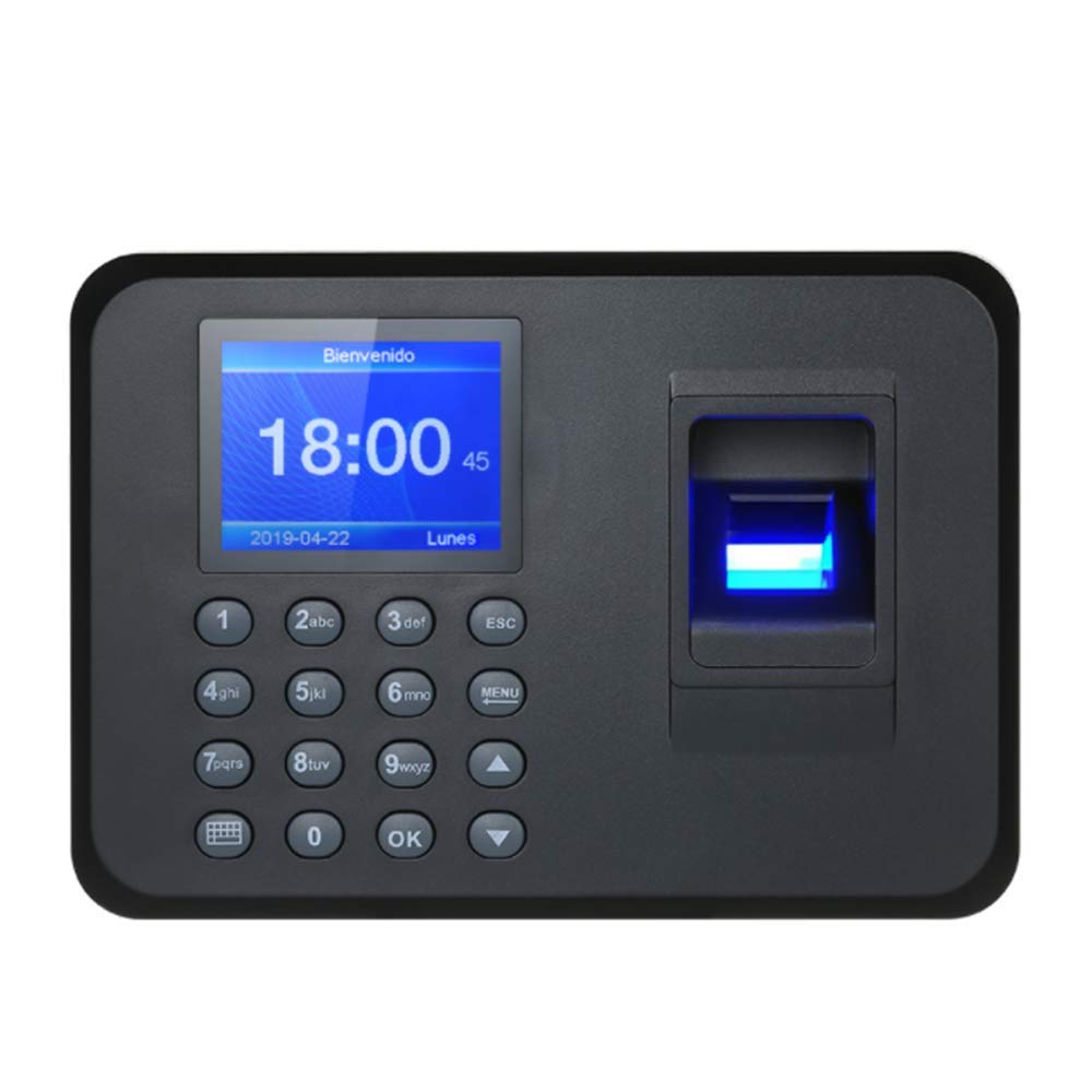 NBSXR 2.4" LCD Biometric Fingerprint Presence Machine USB Stick Download Finger Scanner, Employee Registration VCR, Office/Home