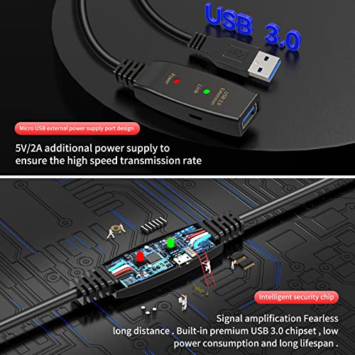 Extension Cable: LDKCOK Active USB 3.0 30ft Male to Female – In Use