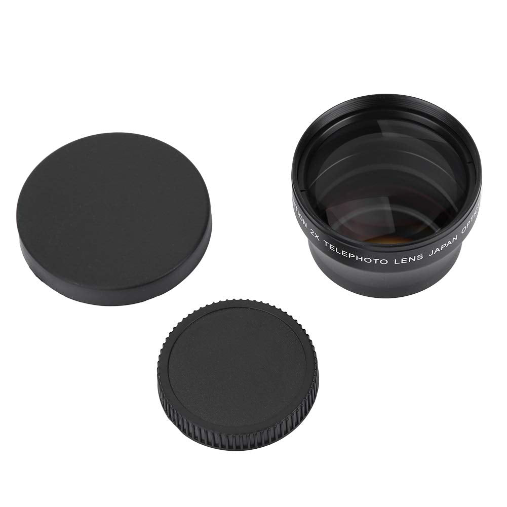 2X Camera Lens 2X Magnification Waterproof High Definition Converter Telephoto Lens for 37mm Mount Camera