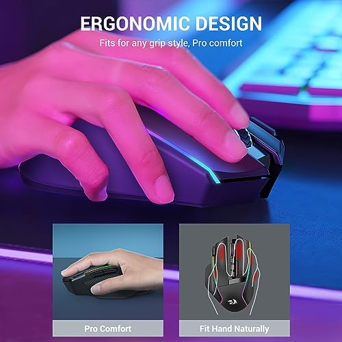 Mouse Redragon: Redragon Wireless Gaming Mouse Ergonomic – Size Reference