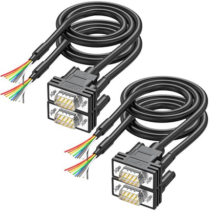 DB9 Juxinice: JUXINICE 4Pack DB9 Connector to Bare Wire END – Front View